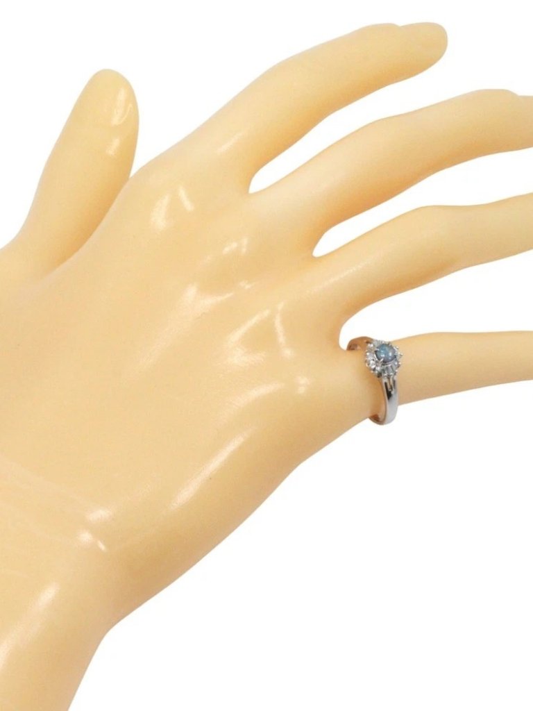 Ring Pt900platinum/Opal/Diamond #6.0(Us Size) 4.0g Women — image 2 of 8